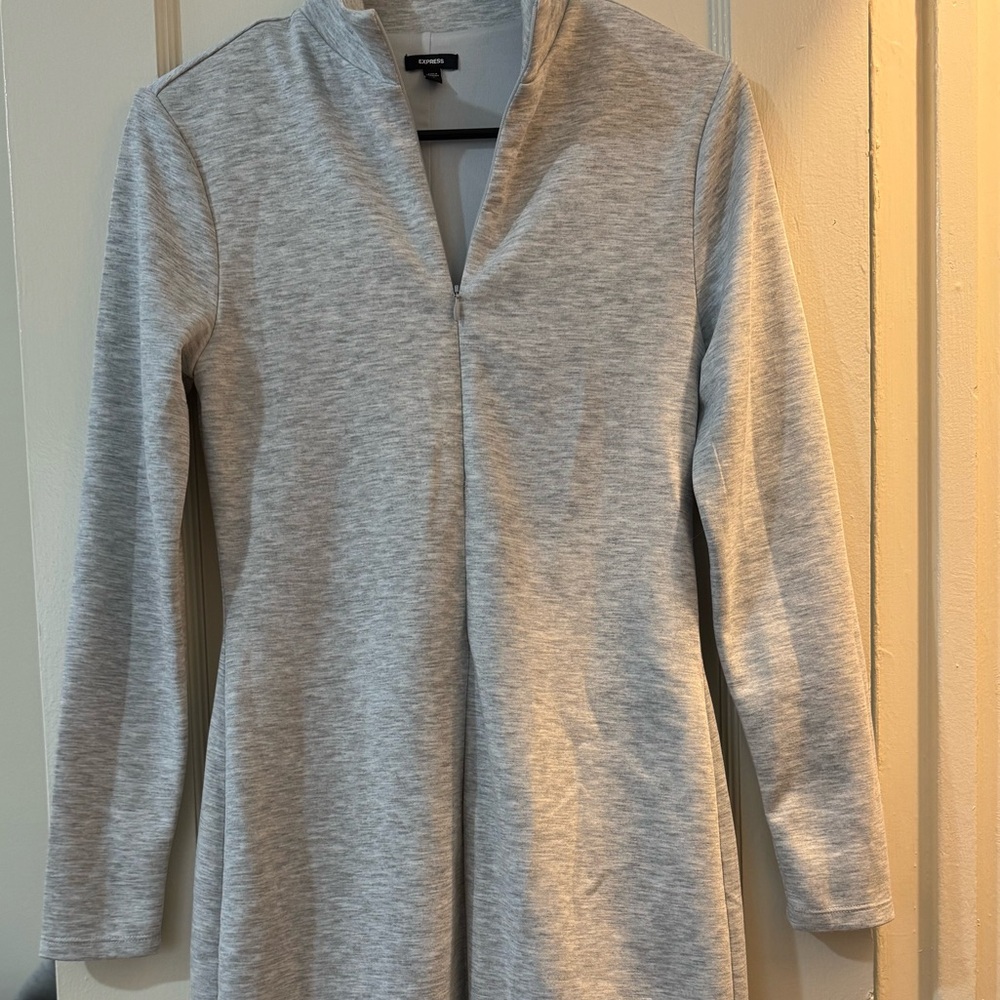 Express Heather Gray Zip-Up Jacket - image 2